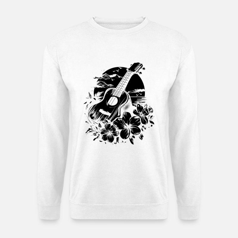 Ukulele Grafik - Unisex Pullover - Weiß