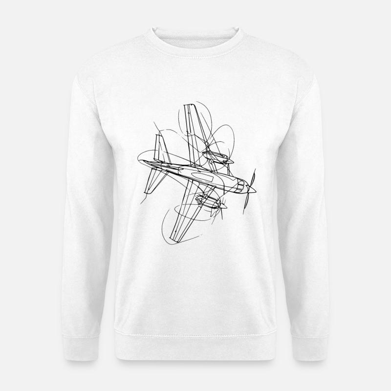 Flugzeug Skizze - Unisex Pullover - Weiß