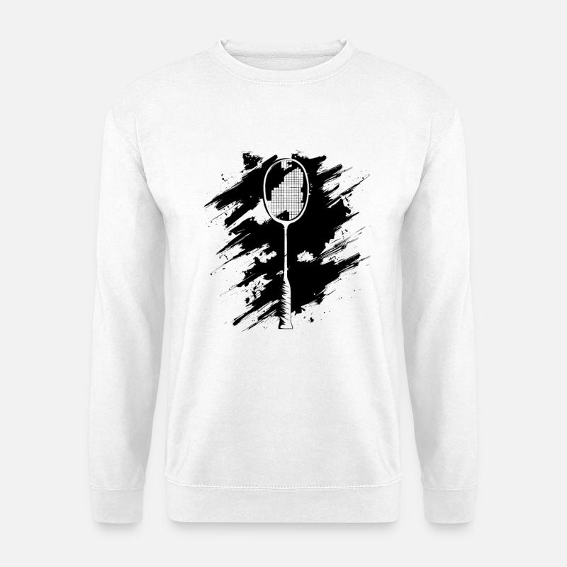 Badminton Racket Drawing - Unisex Sweatshirt - white