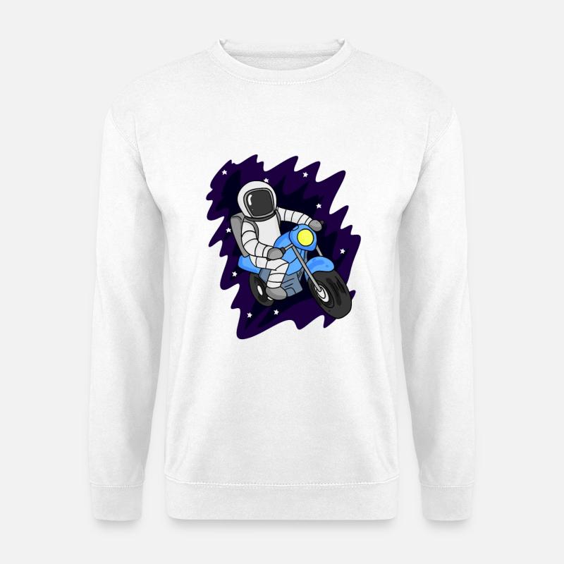Astronaut Motorcycle Space - Unisex Sweatshirt - white