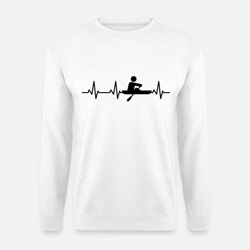 Rudern Strichmännchen Herzlinie - Unisex Pullover - Weiß