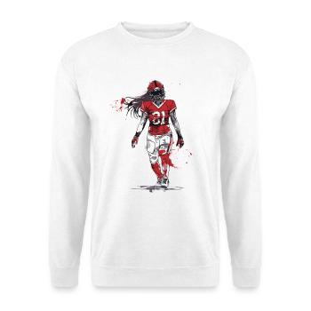 Footballspieler Frau - Unisex Pullover - Weiß - Vorne