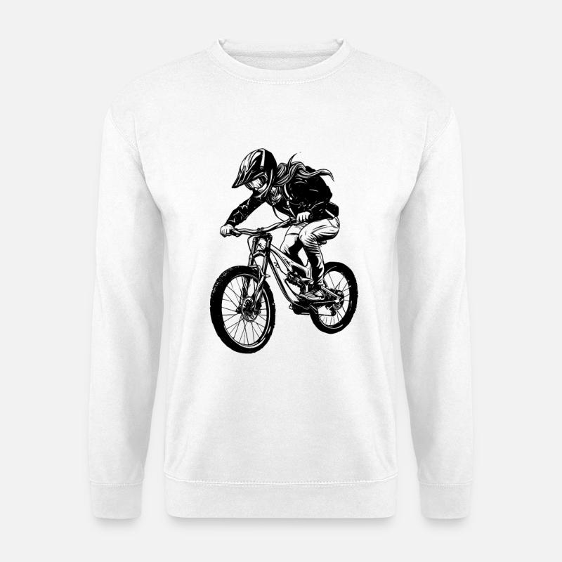 Mountainbikerin - Unisex Pullover - Weiß