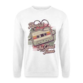Rewind the Good Times Vintage Cassette Design - Unisex Sweatshirt - white - Front