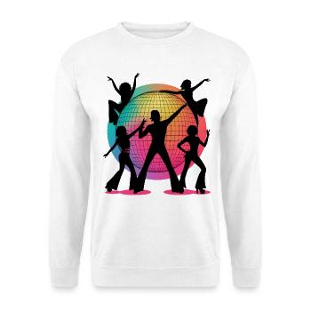 Retro Disco Vibes Tanz Silhouette Kunst - Unisex Pullover - Weiß - Vorne