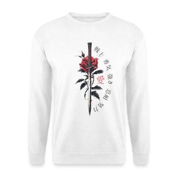 Japan Sword Rose Characters Aesthetics - Unisex Sweatshirt - white - Front