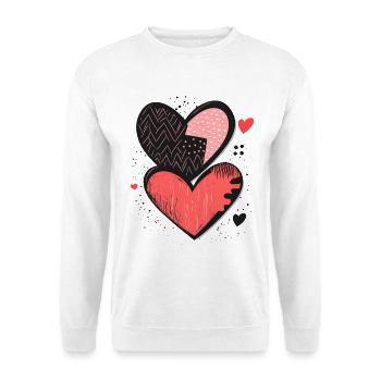 Valentinstag Liebe Herzen Herzmuster Geschenk - Unisex Pullover - Weiß - Vorne