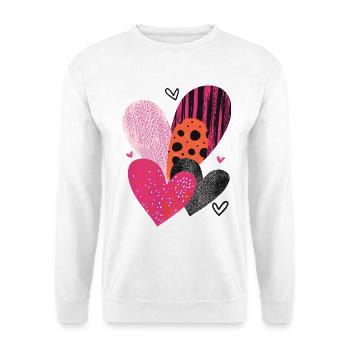 Herzen Liebe Valentinstag Herzmuster Geschenk - Unisex Pullover - Weiß - Vorne