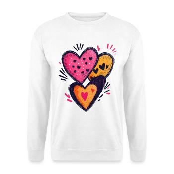 Hearts Valentine's Day Heart Pattern Love Gift - Unisex Sweatshirt - white - Front