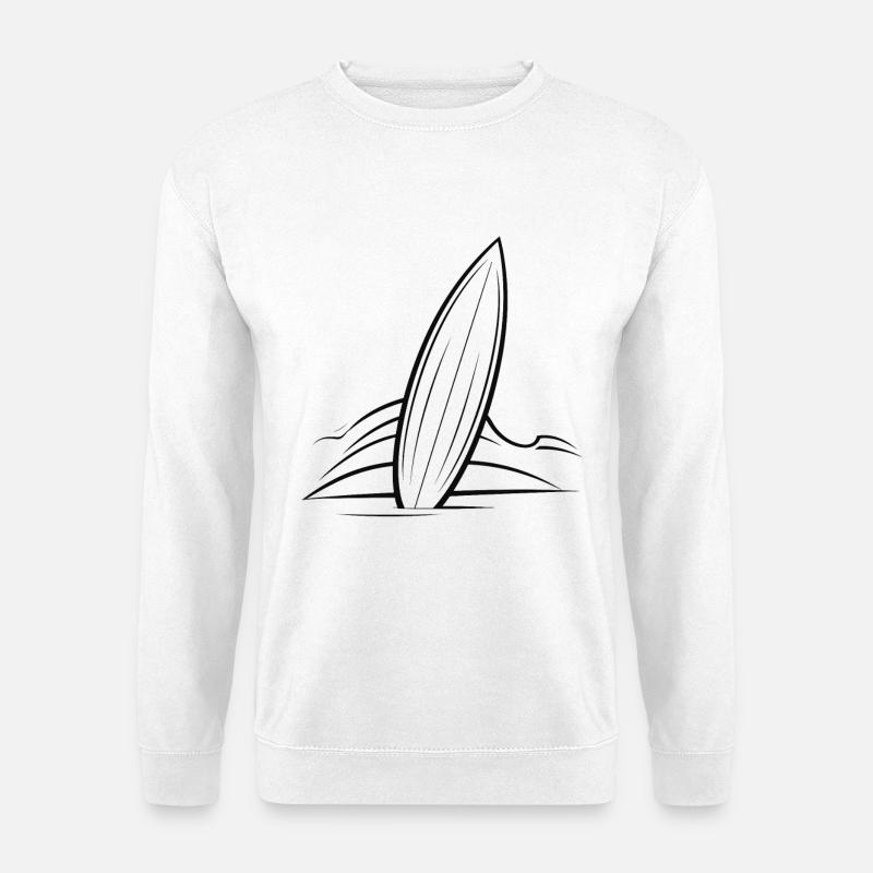 Surfbrett Zeichnung - Unisex Pullover - Weiß
