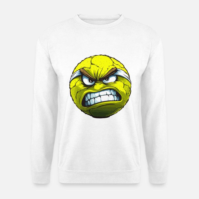 böser Tennisball Cartoon - Unisex Pullover - Weiß