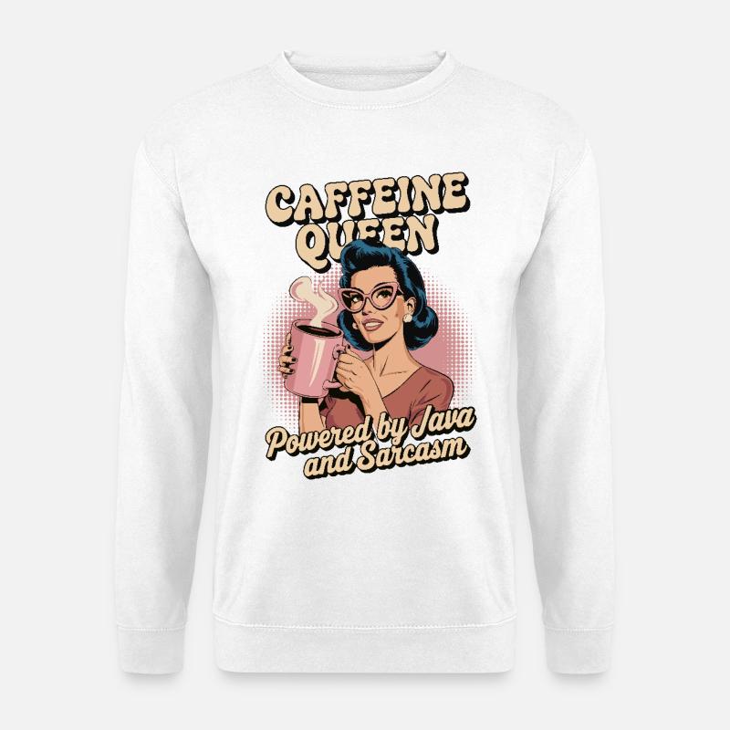 Caffeine Queen Retro Coffee Lover Sarcasm - Unisex Sweatshirt - white