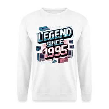 Legende seit 1995 Retro Geburtstagskunst - Unisex Pullover - Weiß - Vorne