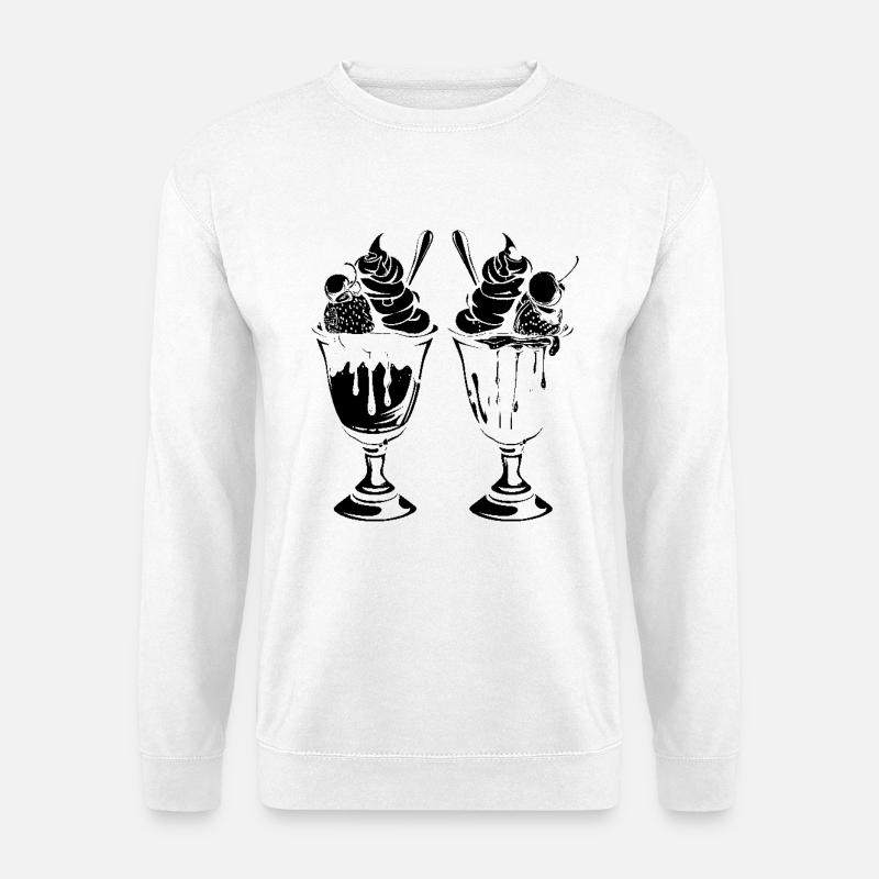 Eisbecher Skizze - Unisex Pullover - Weiß