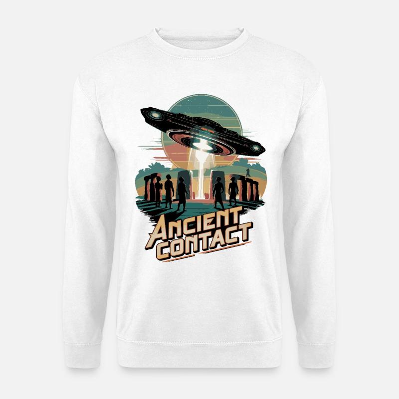 Ancient Astronaut Stonehenge UFO Encounter - Unisex Sweatshirt - white