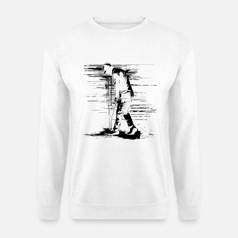 Golfer Drawing - Unisex Sweatshirt - white
