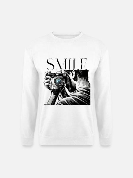 Kamera Fokus-bitte lächeln Design für Fotografen - Unisex Pullover - Weiß