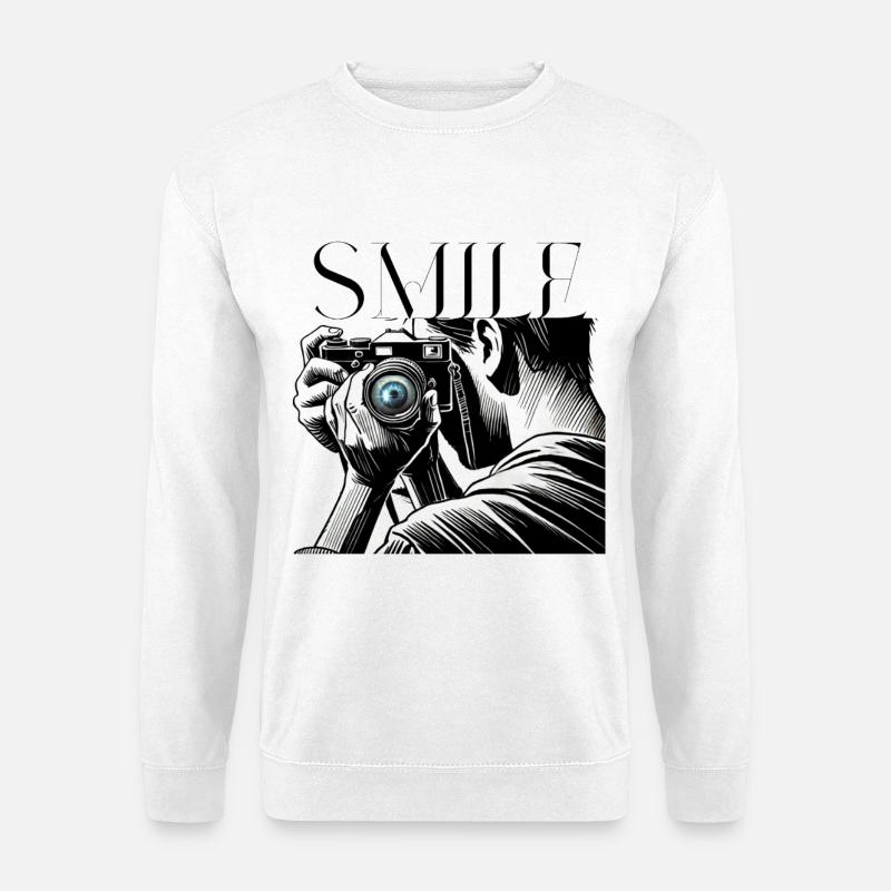 Camera Focus-Please Smile Design for Photographers - Unisex Sweatshirt - white