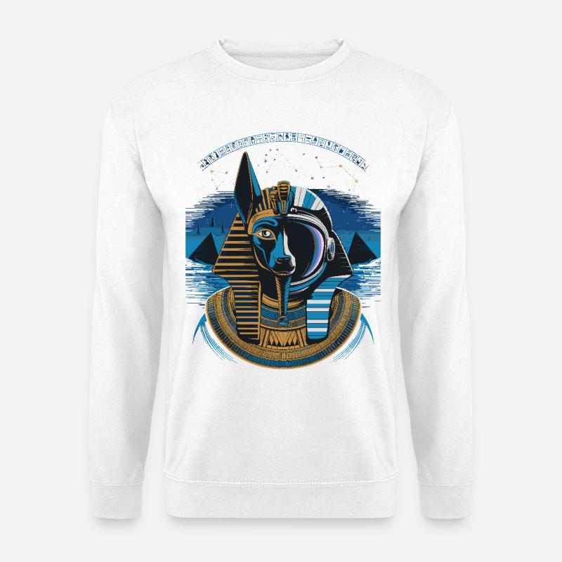 Himmlisches Anubis-Hybrid-Design - Unisex Pullover - Weiß