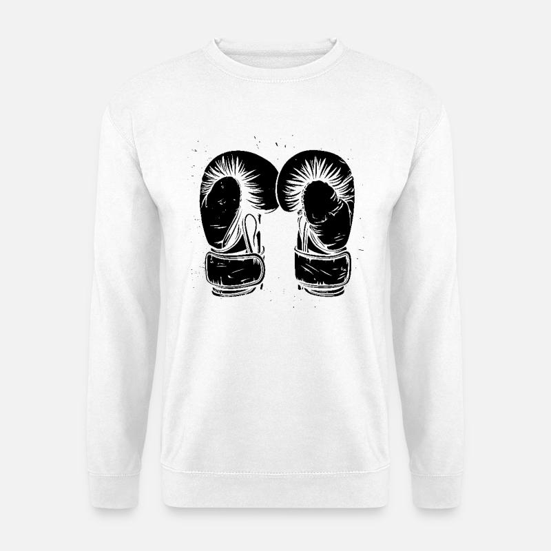 Boxhandschuhe Zeichnung - Unisex Pullover - Weiß