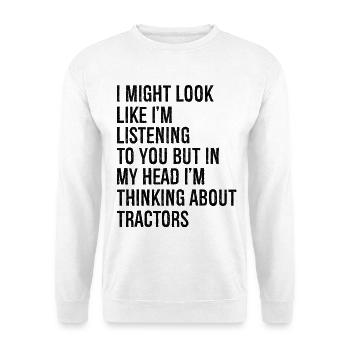 J’ai peut-être l’air de t’écouter Dans ma tête - Sweat-shirt Unisexe - blanc - Devant