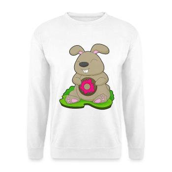 Beignet lapin - Sweat-shirt Unisexe - blanc - Devant