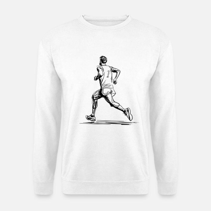 Jogger Line Art - Unisex Pullover - Weiß