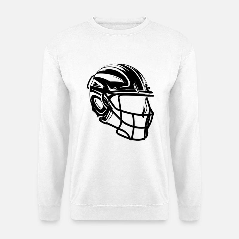 Lacrosse Helm Zeichnung - Unisex Pullover - Weiß