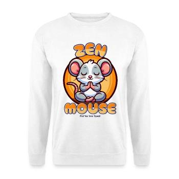 Méditation Yoga Zen Souris « Trouvez Votre Grincement Intérieur » - Sweat-shirt Unisexe - blanc - Devant
