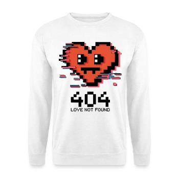 404 Amour introuvable - Pixel Art Cœur brisé - Sweat-shirt Unisexe - blanc - Devant
