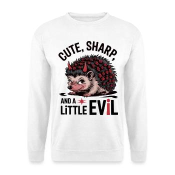 Cute, Sharp, and a Little Evil Hedgehog - Unisex Sweatshirt - white - Front