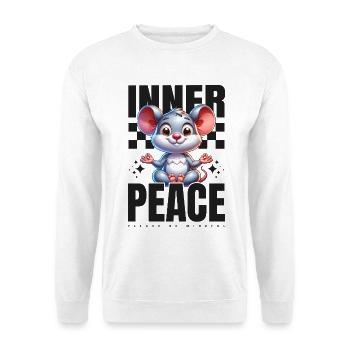 Inner Peace – Süße Zen Yoga Maus Meditation - Unisex Pullover - Weiß - Vorne