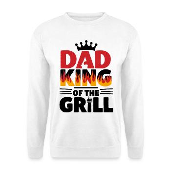 Papa König des Grills BBQ Lustiges Geschenk - Unisex Pullover - Weiß - Vorne