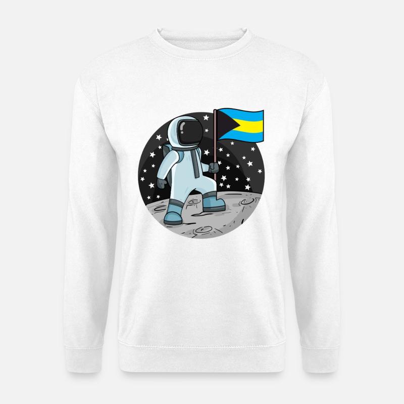 Astronaut Fahne Bahamas - Unisex Pullover - Weiß