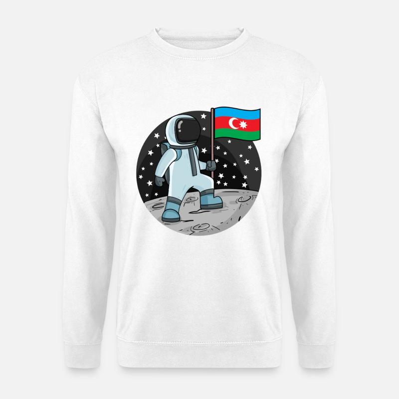 Astronaut Fahne Aserbaidschan - Unisex Pullover - Weiß