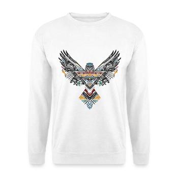 Tribal Hawk Boho Faucon Oiseau Totem Bohème - Sweat-shirt Unisexe - blanc - Devant