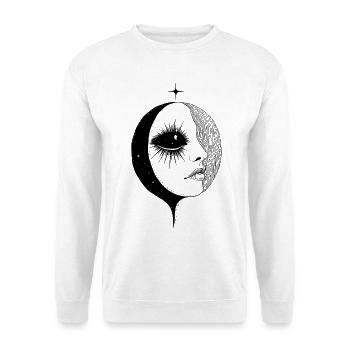 Mond Boho Frau Mystik Ästhetik Kunst Geschenk - Unisex Pullover - Weiß - Vorne