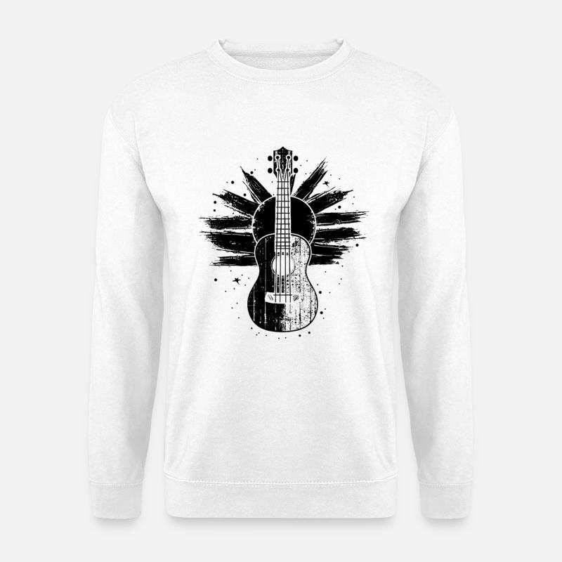Ukulele Zeichnung - Unisex Pullover - Weiß