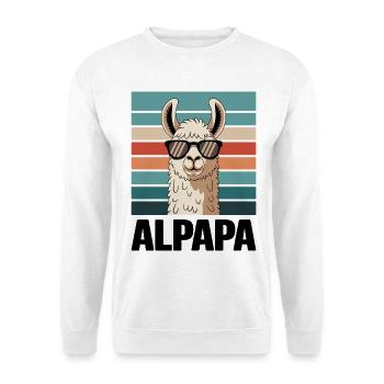 Papa Alpaga Papa Drôle Lama Cadeau de Fête des Pères - Sweat-shirt Unisexe - blanc - Devant