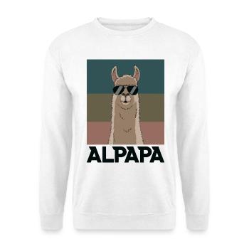 Papa Alpaga Papa Drôle Lama Cadeau de Fête des Pères - Sweat-shirt Unisexe - blanc - Devant