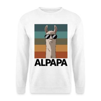 Papa Alpaga Papa Drôle Lama Cadeau de Fête des Pères - Sweat-shirt Unisexe - blanc - Devant