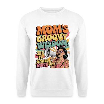 Mamas groovige Weisheit Lustiges Retro-Geschenk - Unisex Pullover - Weiß - Vorne