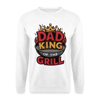 Papa König des Grills BBQ Lustiges Geschenk - Unisex Pullover - Weiß - Vorne