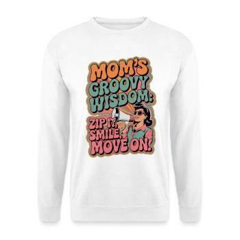 Mamas groovige Weisheit Lustiges Retro-Geschenk - Unisex Pullover - Weiß - Vorne