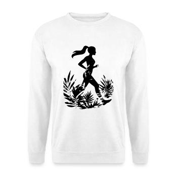 Läuferin Cartoon - Unisex Pullover - Weiß - Vorne
