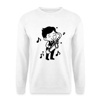 Saxophonist Child Drawing - Unisex Sweatshirt - white - Front