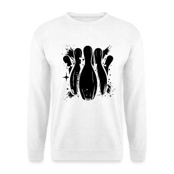 Bowling Zeichnung - Unisex Pullover - Weiß - Vorne