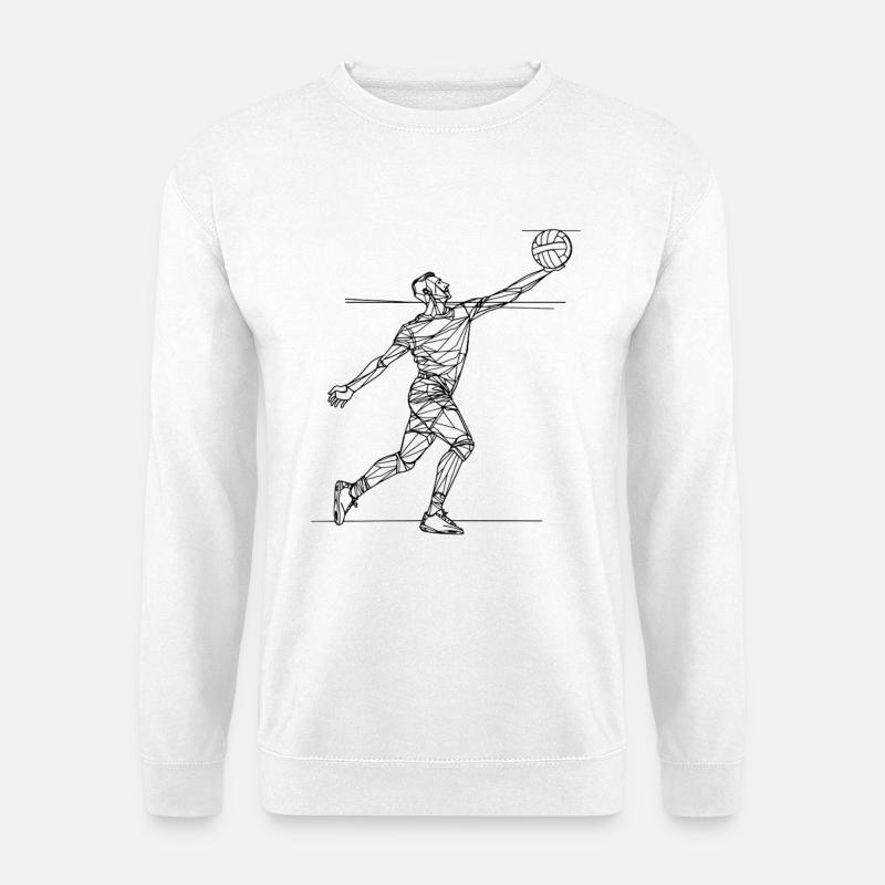 Volleyball Player Drawing - Unisex Sweatshirt - white