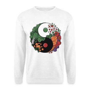 Yin Yang Équilibre Végétal - Sweat-shirt Unisexe - blanc - Devant