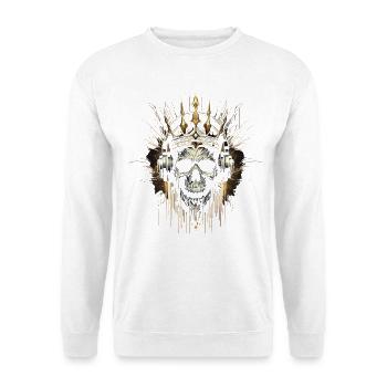 Crâne de jeu avec couronne - Sweat-shirt Unisexe - blanc - Devant